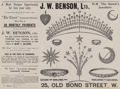 Publicité, J W Benson - English School